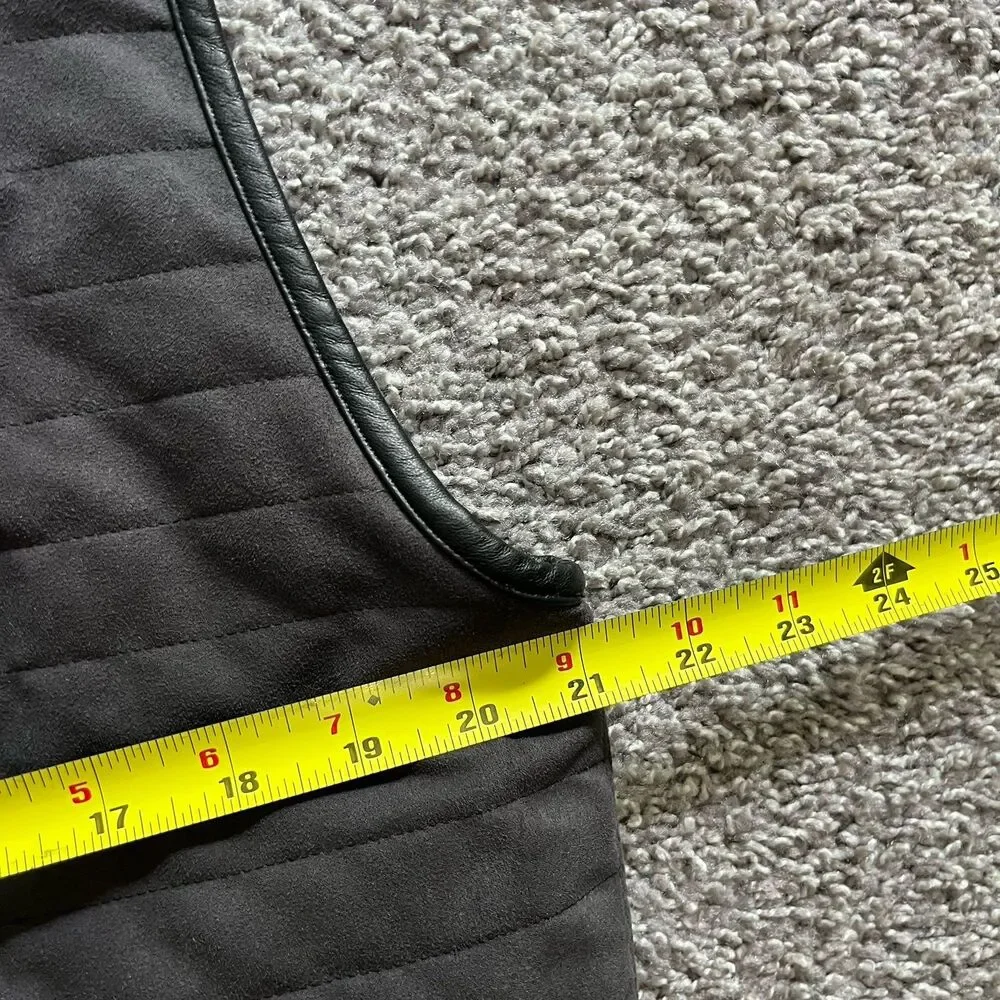 Corneliani ID Reversible Vest Size 50 R Gray Black Herringbone Wool Quilted